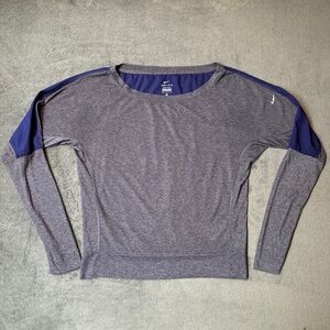 Nike Dri Fit Purple Women's Medium Shirt Long Sleeve Relax Active Top